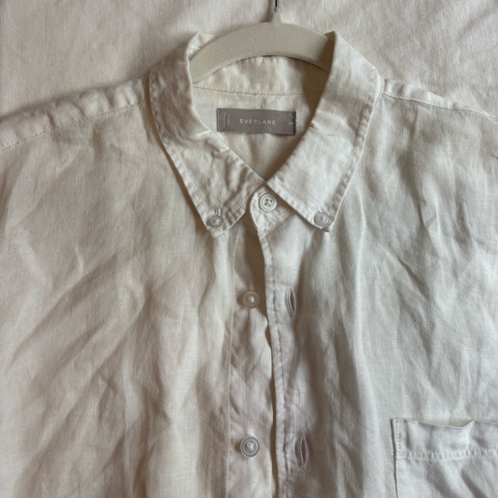 Everlane Classic Short Sleeve Shirt in Linen - M